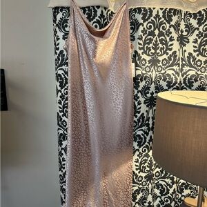 Bebe Gold Slip Dress Cowl Neck Sleeveless Cocktail